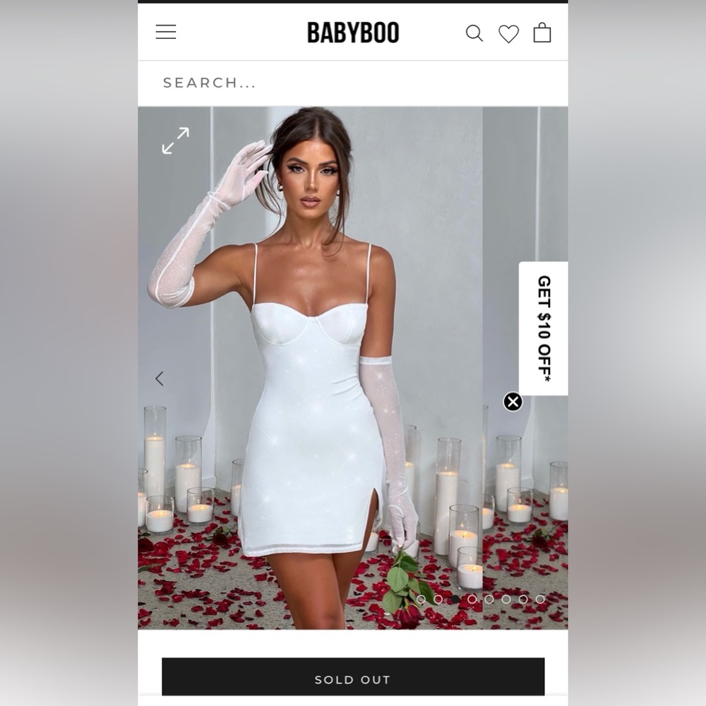 PIXIE MINI DRESS - IVORY SPARKLE -BABYBOO - WITH GLOVES